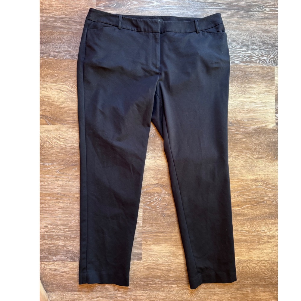Talbots Newport Black Straight Leg Stretch Pants Women 16W Dress Trousers